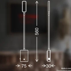 Lámpara de mesa LED recargable Cielo, negro, altura 56 cm, plástico