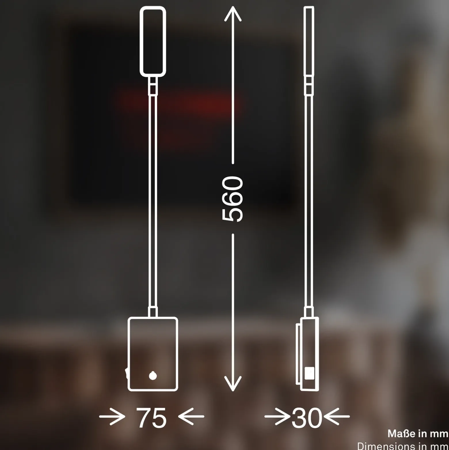 Lámpara de mesa LED recargable Cielo, negro, altura 56 cm, plástico