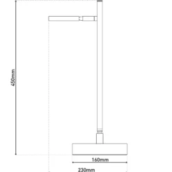 Lámpara de mesa LED recargable Lupa, beige, altura 45 cm, metal touchdim