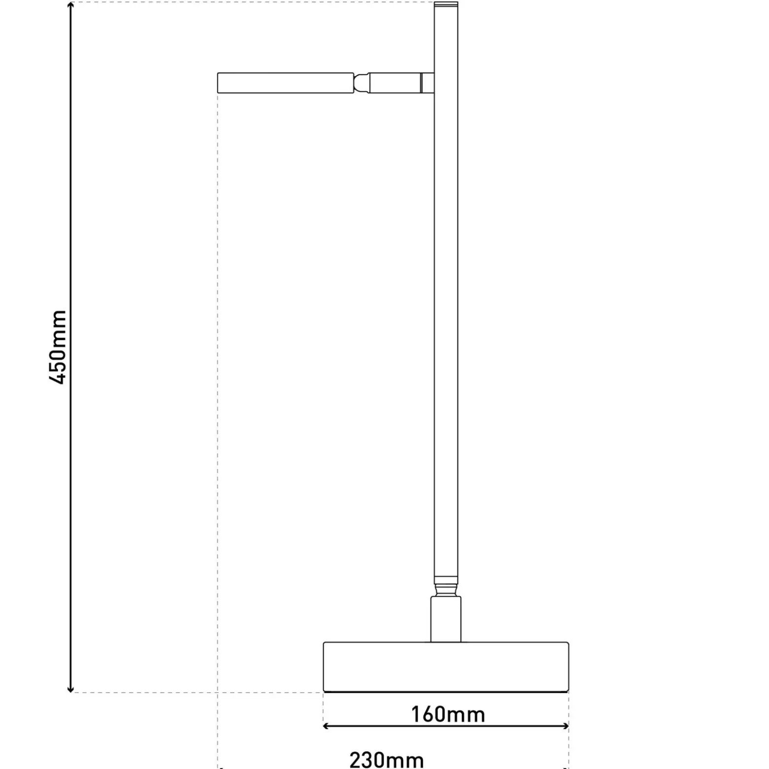 Lámpara de mesa LED recargable Lupa, beige, altura 45 cm, metal touchdim