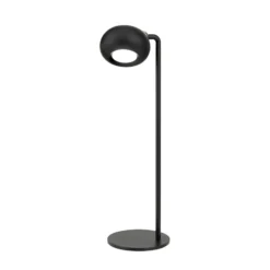 Lámpara de mesa LED recargable Kerby, negra, altura 40 cm, acero/aluminio