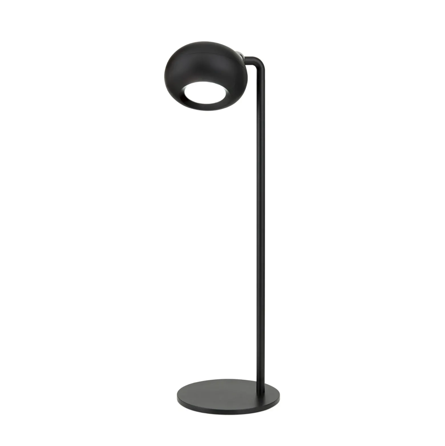 Lámpara de mesa LED recargable Kerby, negra, altura 40 cm, acero/aluminio