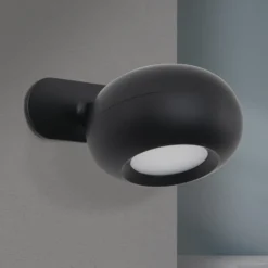 Lámpara de mesa LED recargable Kerby, negra, altura 40 cm, acero/aluminio
