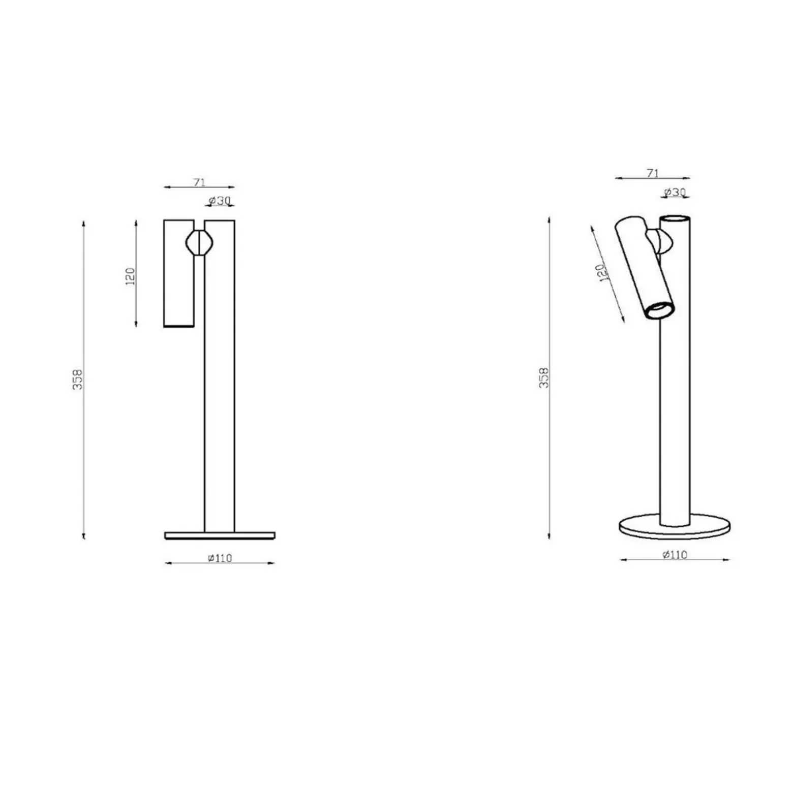 Lámpara de mesa LED recargable Antrim, blanca, 1 luz, IP54, atenuable