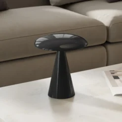 Lámpara de mesa LED recargable Beacon Kinoko, negra, 27 cm, CCT
