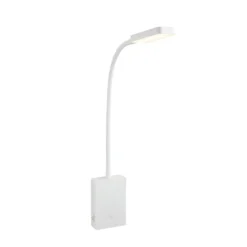 Lámpara de mesa LED recargable Cielo, blanca, altura 56 cm, plástico