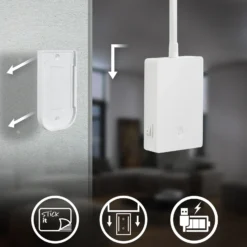 Lámpara de mesa LED recargable Cielo, blanca, altura 56 cm, plástico