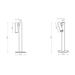 Lámpara de mesa LED recargable Antrim, negra, 1 luz, IP54, atenuable