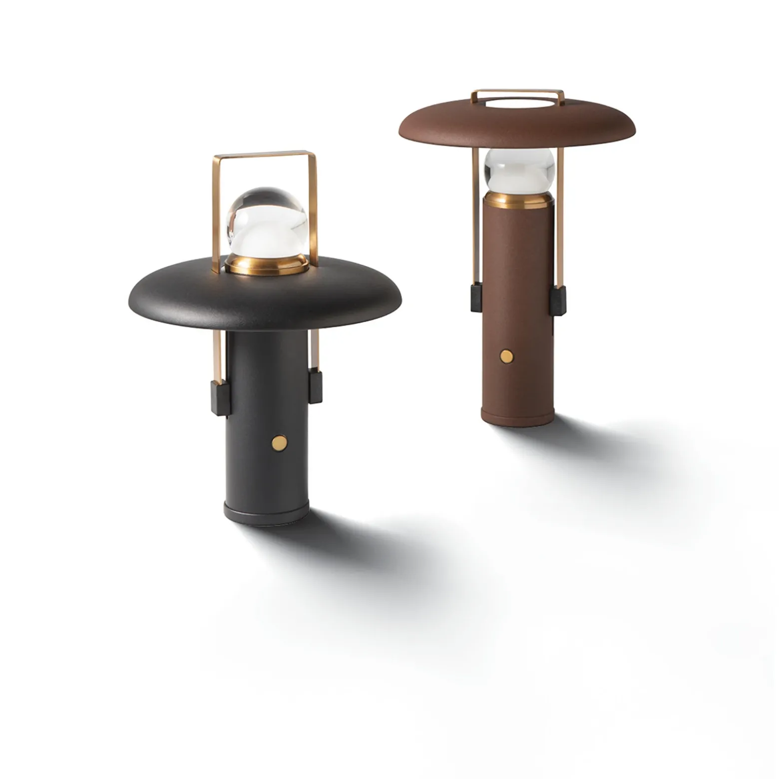 Lámpara de mesa LED recargable para camping, negra, aluminio, PMMA, CCT