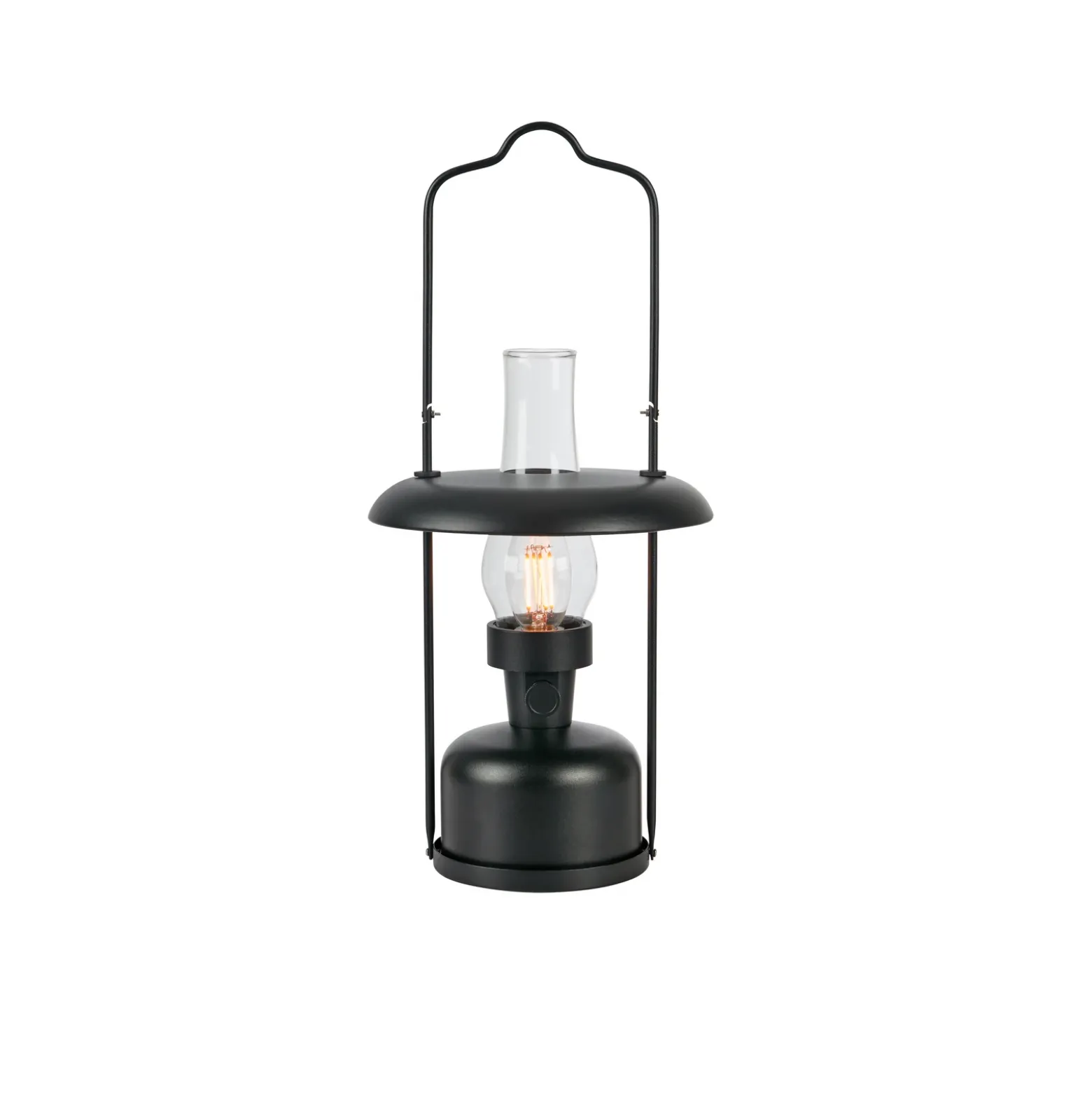 Lámpara de mesa LED recargable Markslöjd Fanos, negro, atenuable, IP44