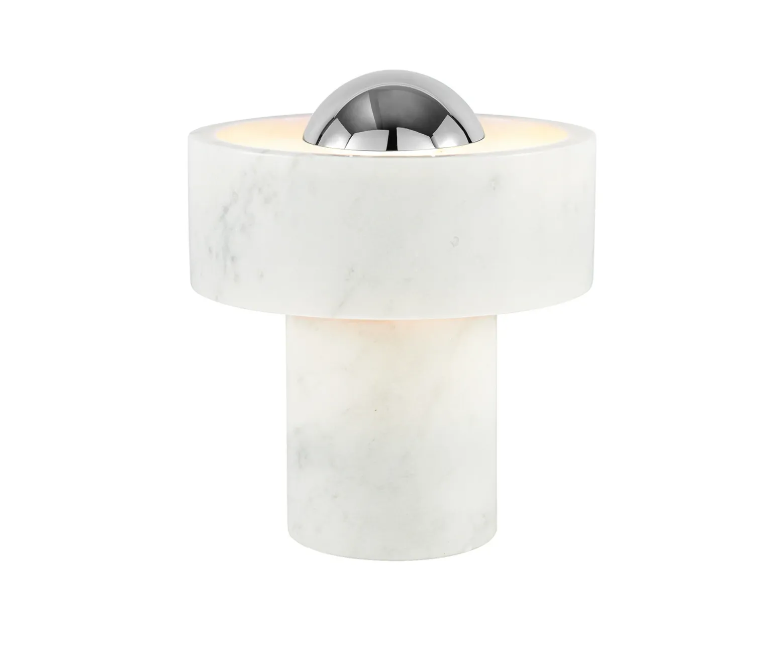 lámpara de mesa LED recargable Stone de Tom Dixon, color plateado, 19 cm