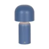 Lámpara de mesa LED recargable Niko, azul, altura 26 cm, metal, atenuador