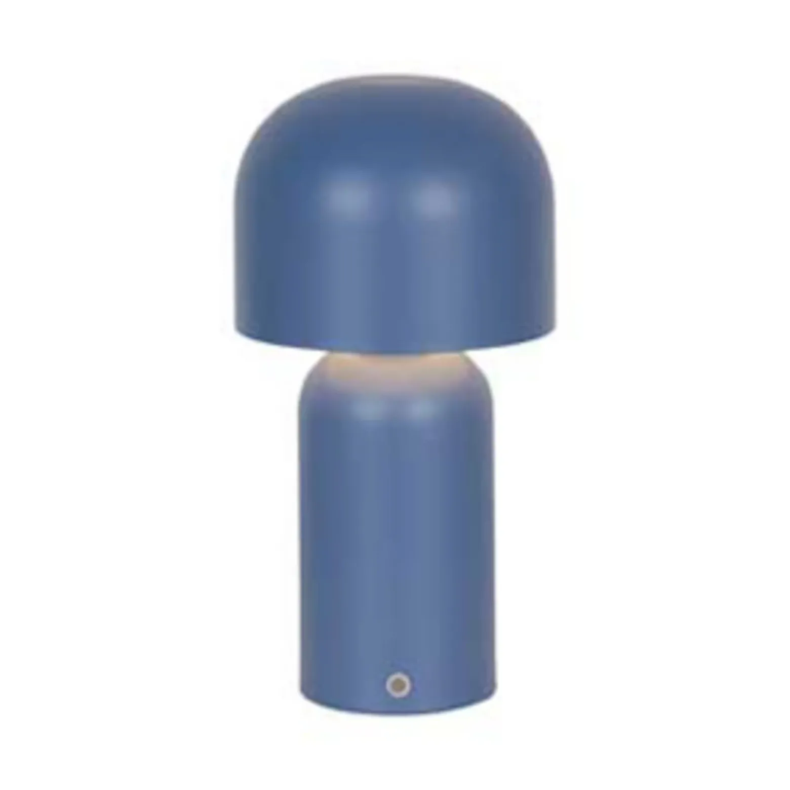 Lámpara de mesa LED recargable Niko, azul, altura 26 cm, metal, atenuador