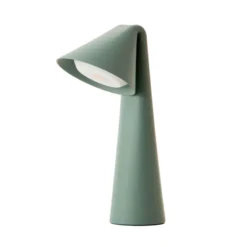 Lámpara de mesa LED recargable FRANDSEN Ami, verde, 32 cm, atenuable