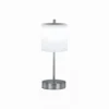 Lámpara de mesa LED recargable Riva níquel/opal Altura 34,5cm