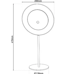 Lámpara de mesa LED recargable Solan, negro/marrón, solar, IP54