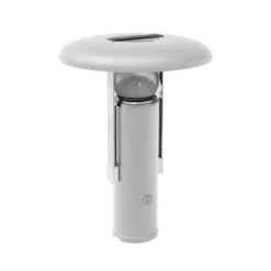 Lámpara de mesa LED recargable para camping, blanca, aluminio, PMMA, CCT