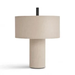 Lámpara de mesa LED recargable New Works Margin Beige, CCT, atenuable