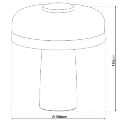 Lámpara de mesa LED recargable Pilu negro altura 16,5cm metal touchdim