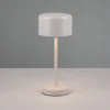 Lámpara de mesa LED recargable Jeff, gris, altura 30 cm, metal
