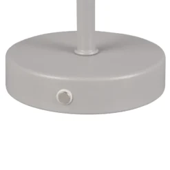Lámpara de mesa LED recargable Jeff, gris, altura 30 cm, metal