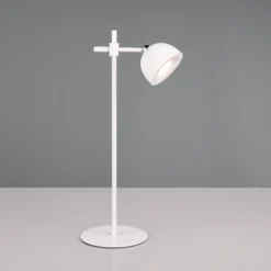 Lámpara de mesa LED recargable Maxima, blanca, altura 41 cm, plástico