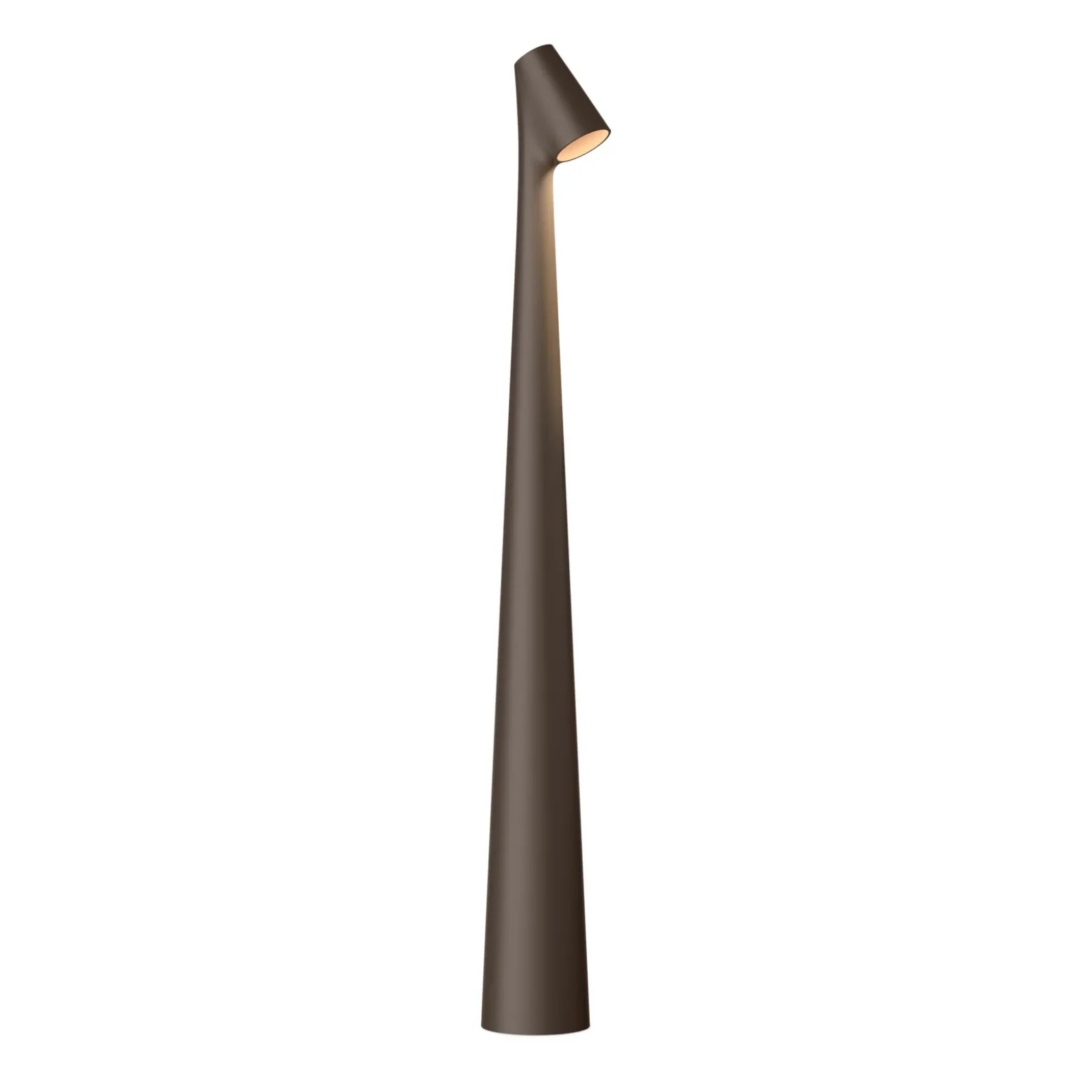 Lámpara de mesa LED recargable Africa de Vibia, altura 45 cm, marrón oscuro