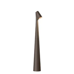 Lámpara de mesa LED recargable Africa de Vibia, altura 40 cm, marrón oscuro