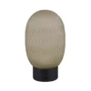 Lámpara de mesa LED recargable Facette, verde, USB, cristal,