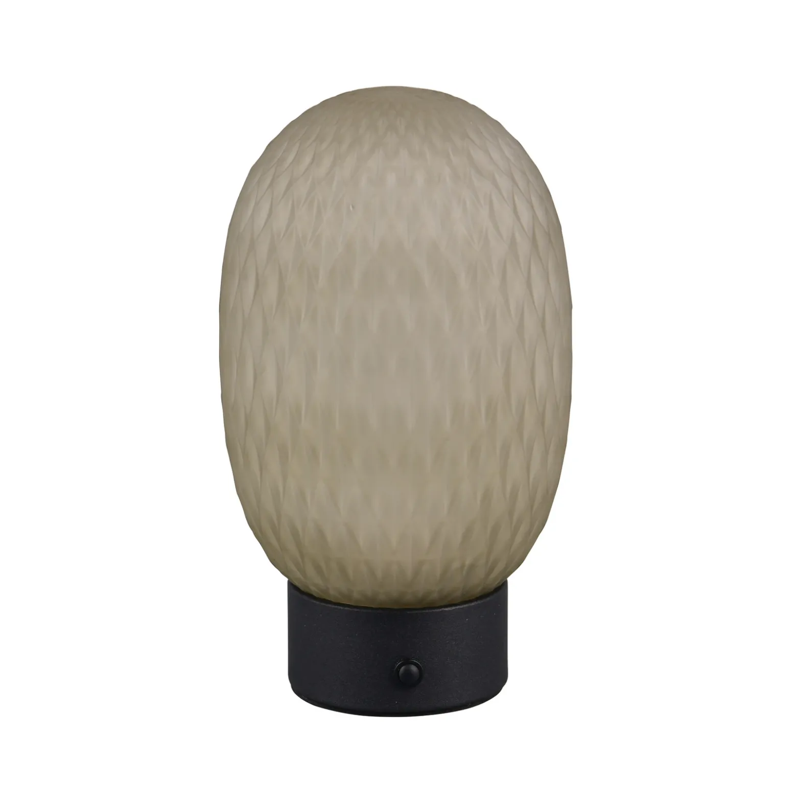 Lámpara de mesa LED recargable Facette, verde, USB, cristal,