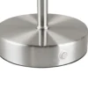 Lámpara de mesa LED recargable Jeff, color níquel, altura 30 cm, metal