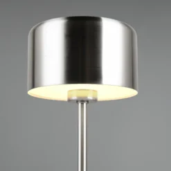 Lámpara de mesa LED recargable Jeff, color níquel, altura 30 cm, metal