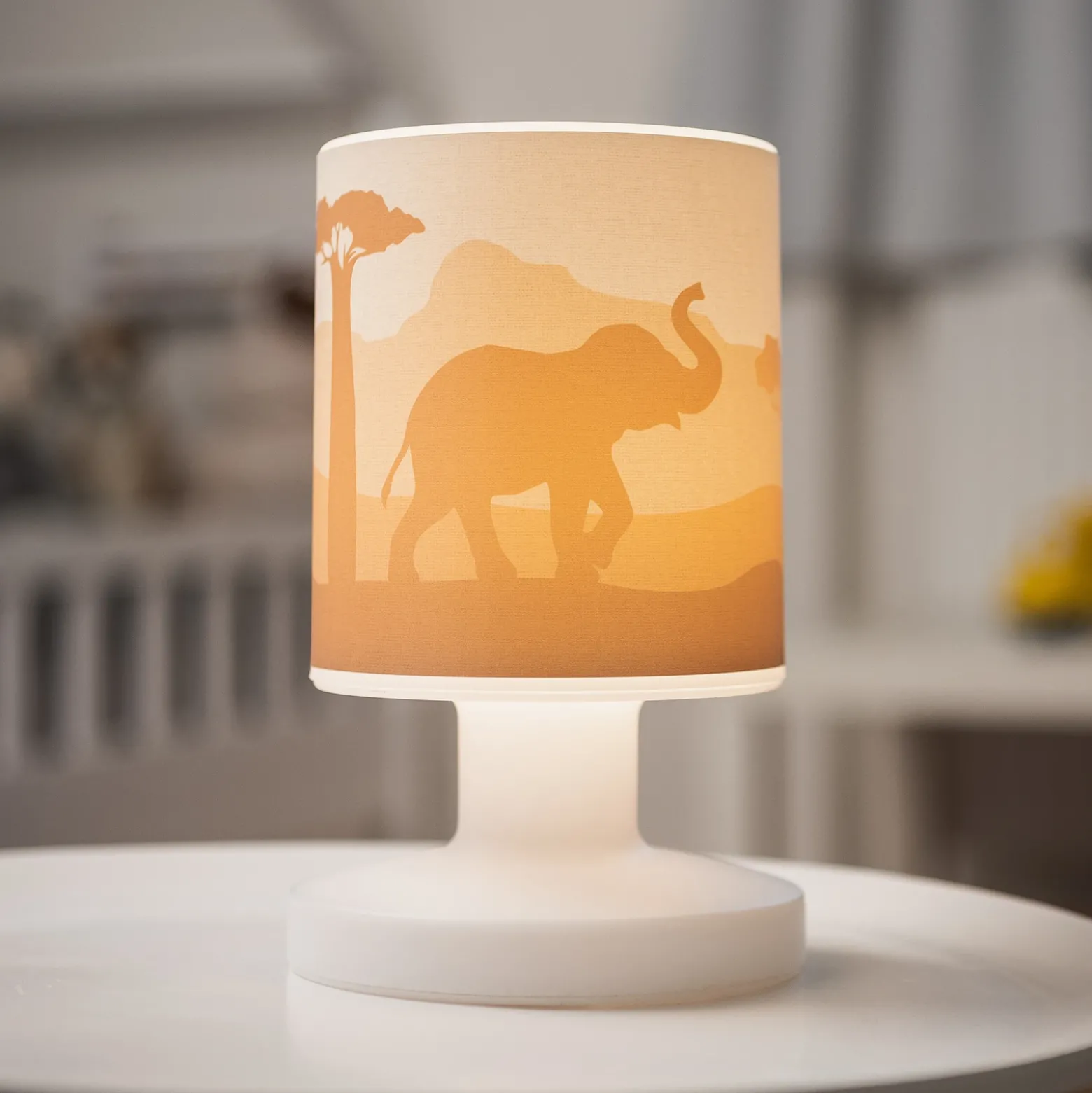 Lámpara de mesa LED recargable Scandi Savanne, naranja, 21, cm