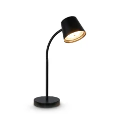 Lámpara de mesa LED recargable Biwo, negra, regulador táctil, metal