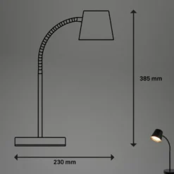 Lámpara de mesa LED recargable Biwo, negra, regulador táctil, metal