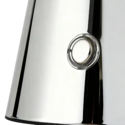 Lámpara de mesa LED recargable Lindby Nevijo, cromada, Ø 20 cm, USB, atenuador