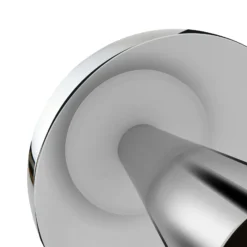 Lámpara de mesa LED recargable Lindby Nevijo, cromada, Ø 20 cm, USB, atenuador