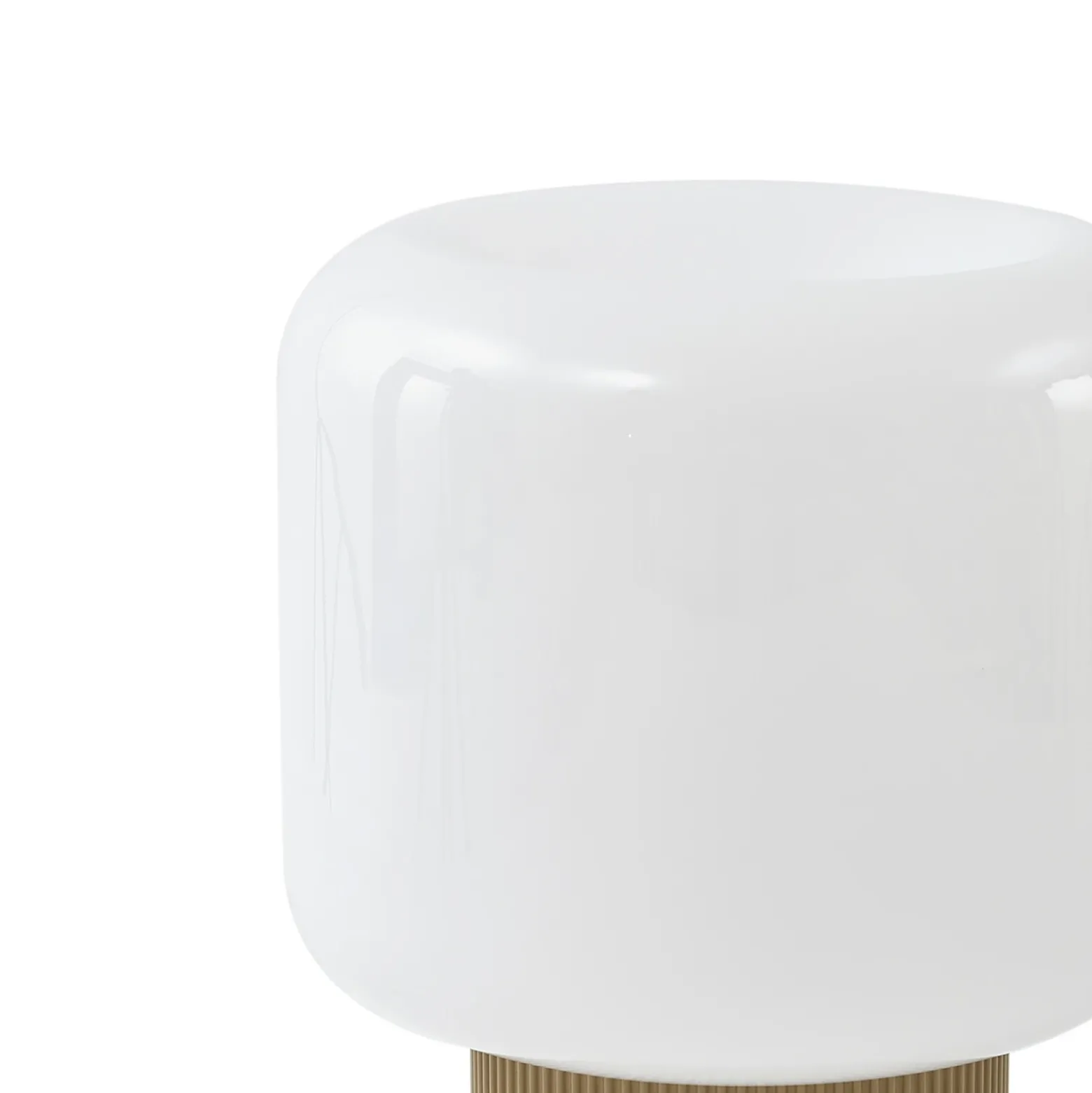 lámpara de mesa LED recargable Lucande Katrin Palme, beige, cristal