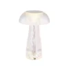Lámpara de mesa LED recargable Gixi, color plata, altura 25 cm, CCT