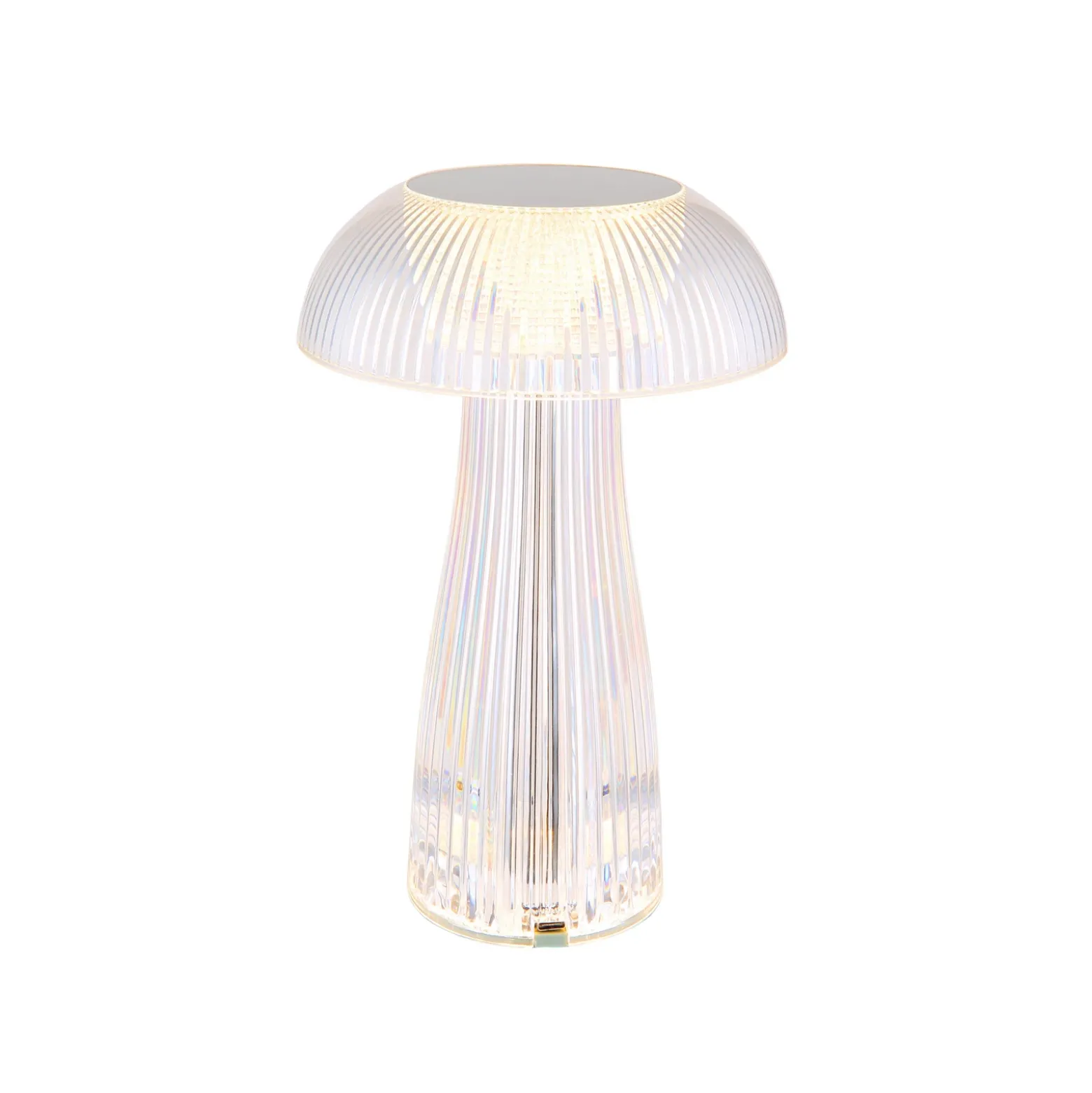 Lámpara de mesa LED recargable Gixi, color plata, altura 25 cm, CCT