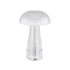 Lámpara de mesa LED recargable Gixi, color plata, altura 25 cm, CCT