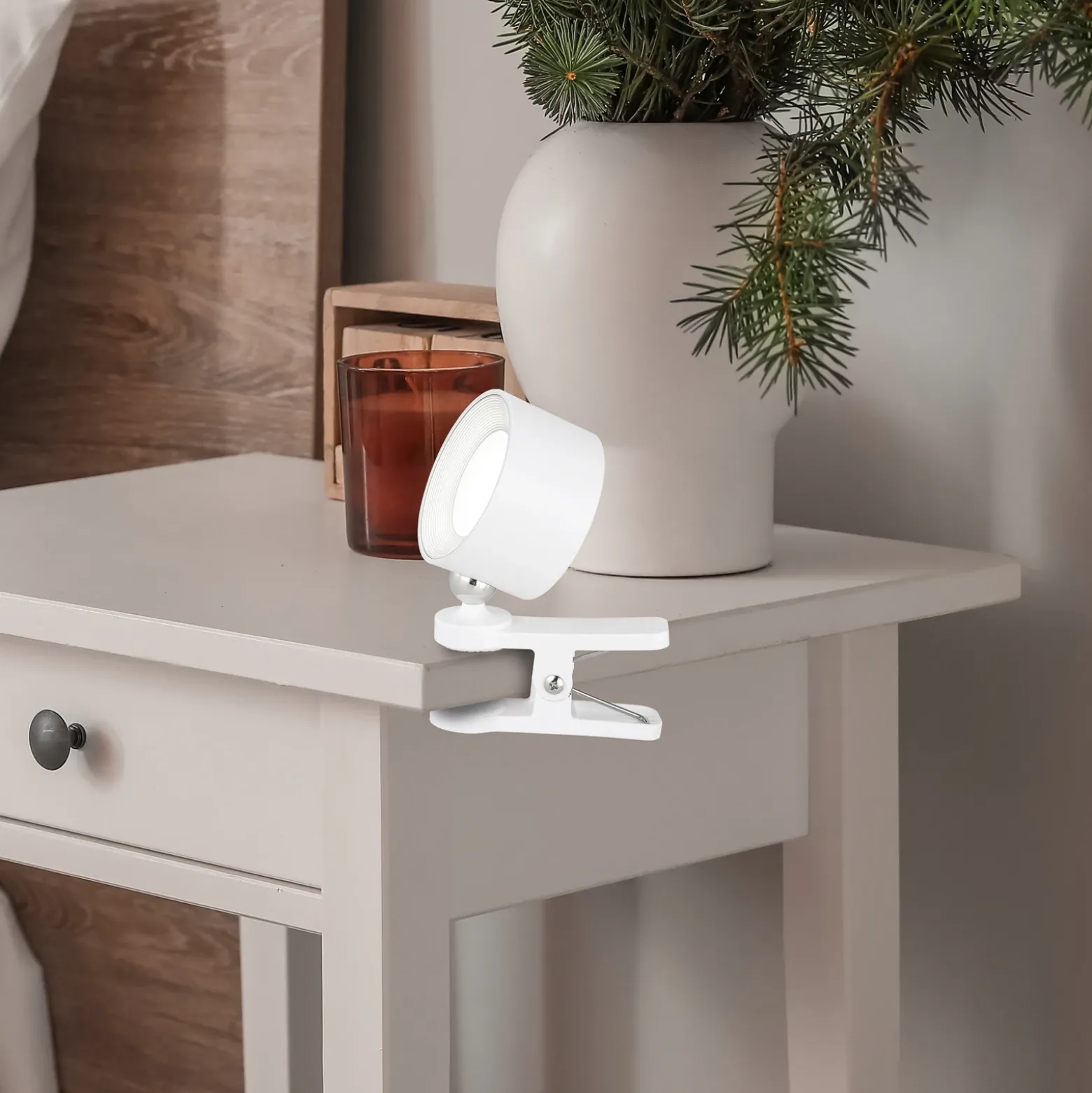 Lámpara de mesa LED recargable Jorje CCT 4 en 1 blanca
