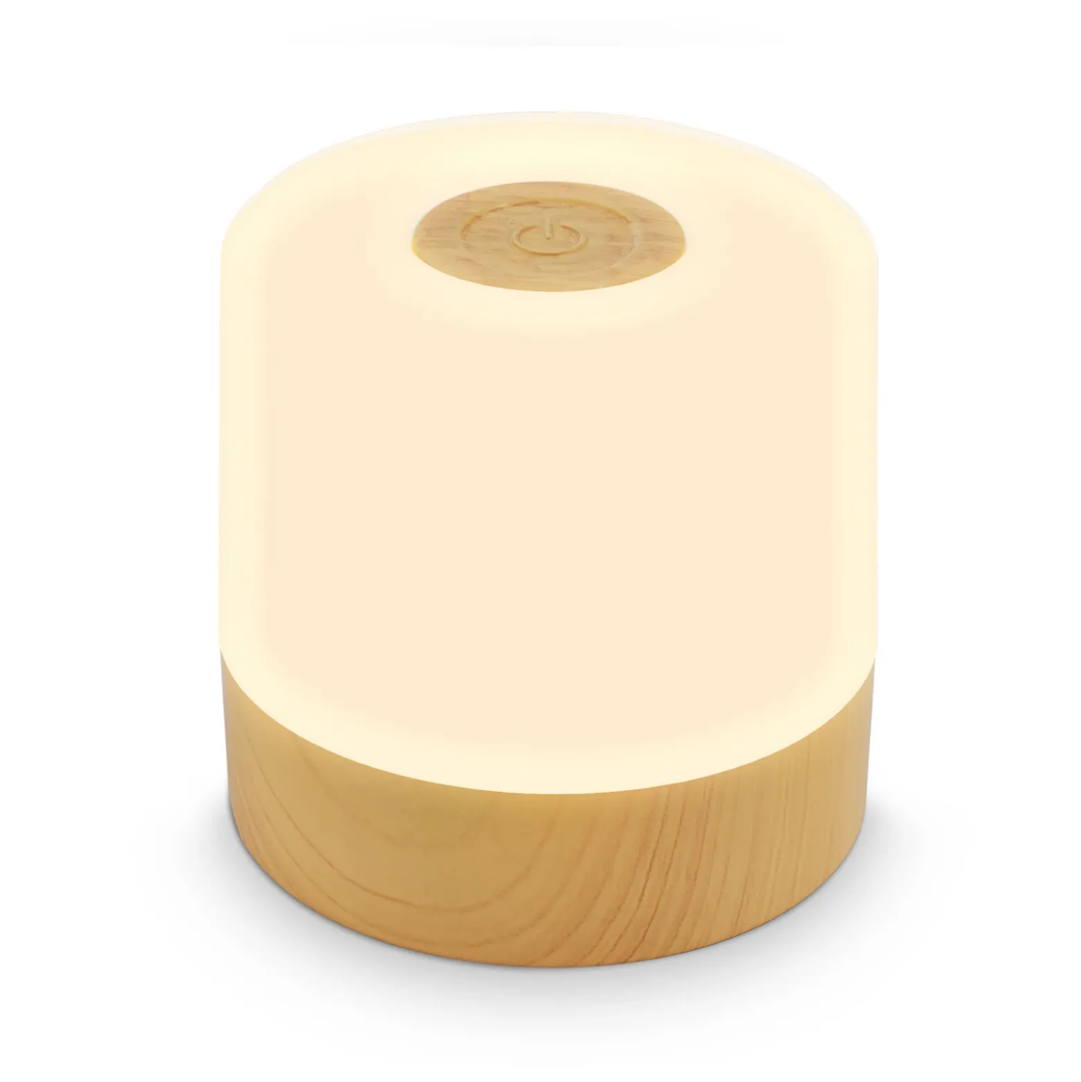Lámpara de mesa LED recargable Cita con acabado en madera, USB-C, 2700 K,