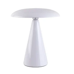 Lámpara de mesa LED recargable Beacon Kinoko, blanca, 27 cm, CCT