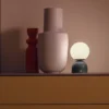 Lámpara de mesa LED recargable RUDI, negra, altura 20 cm, CCT, regulación táctil