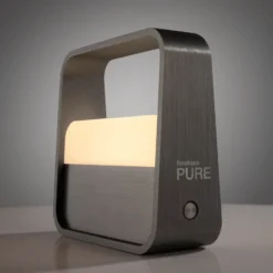 lámpara de mesa LED recargable PURE Go, gris, aluminio