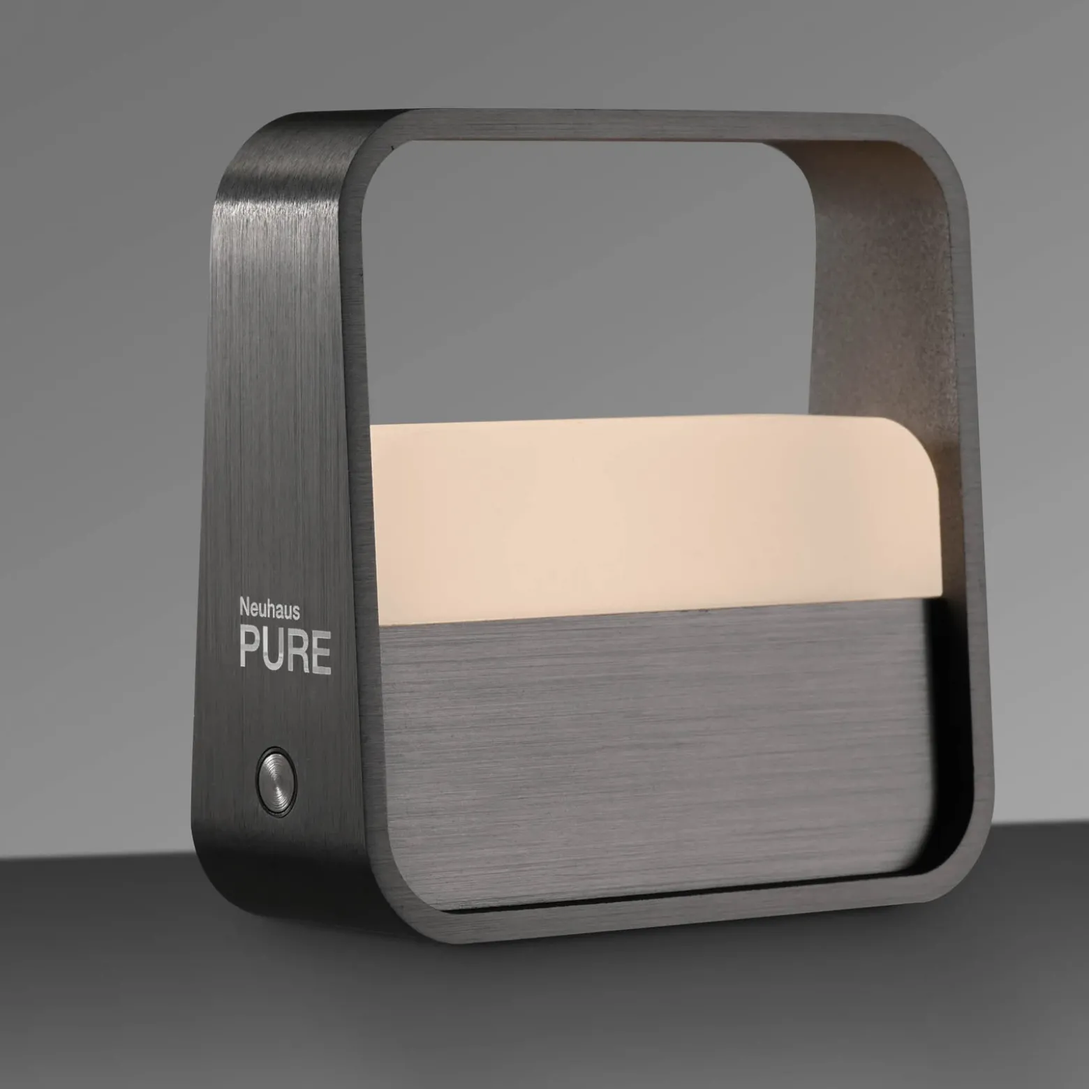 lámpara de mesa LED recargable PURE Go, gris, aluminio