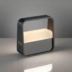 lámpara de mesa LED recargable PURE Go, gris, aluminio