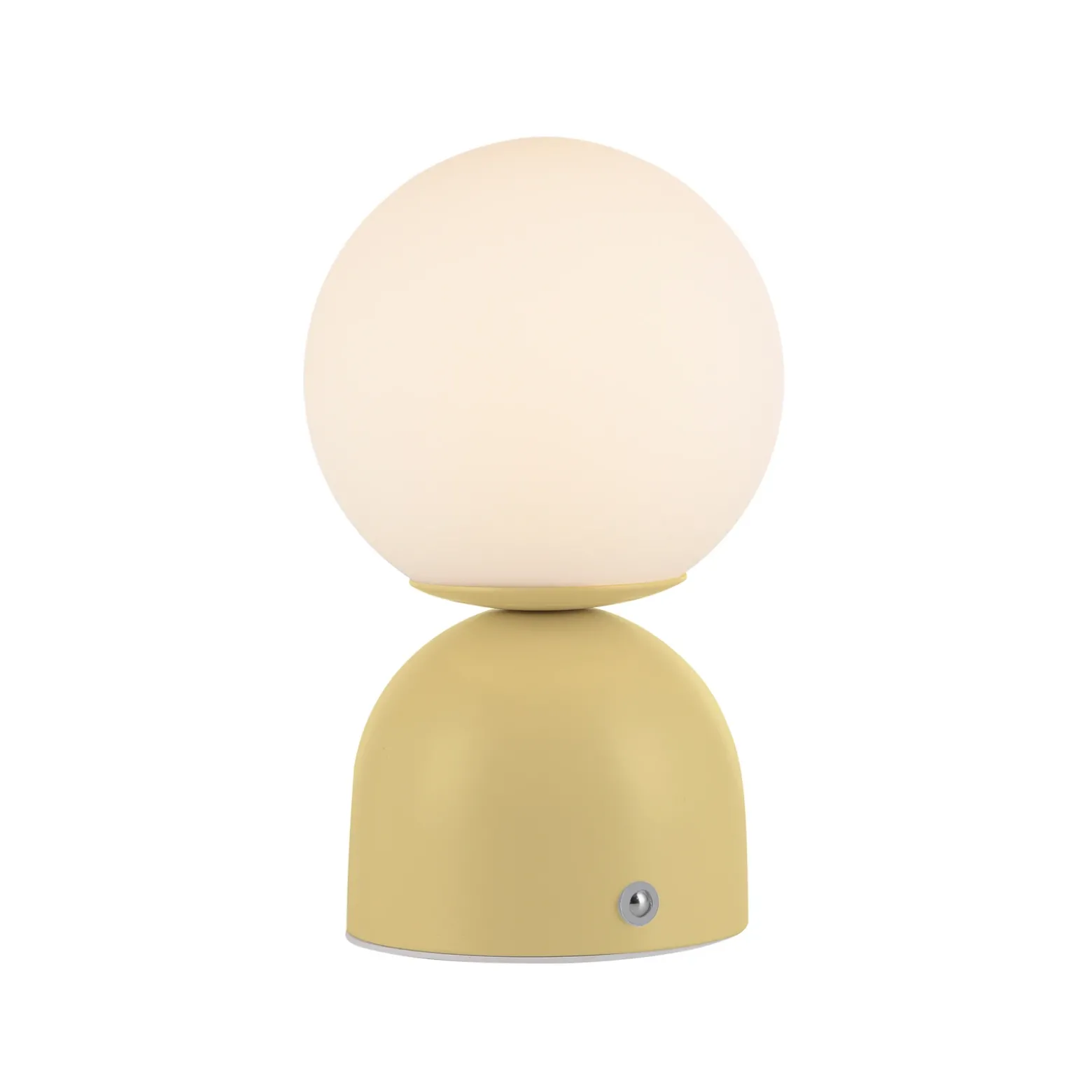 Lámpara de mesa LED recargable RUDI, amarilla, altura 20 cm, CCT, regulación