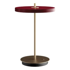 lámpara de mesa LED recargable UMAGE Asteria Move rojo rubí/latón 31 cm